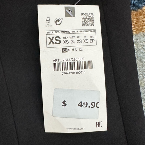 NWT Zara Black Tailored long Vest - Picture 3 of 5